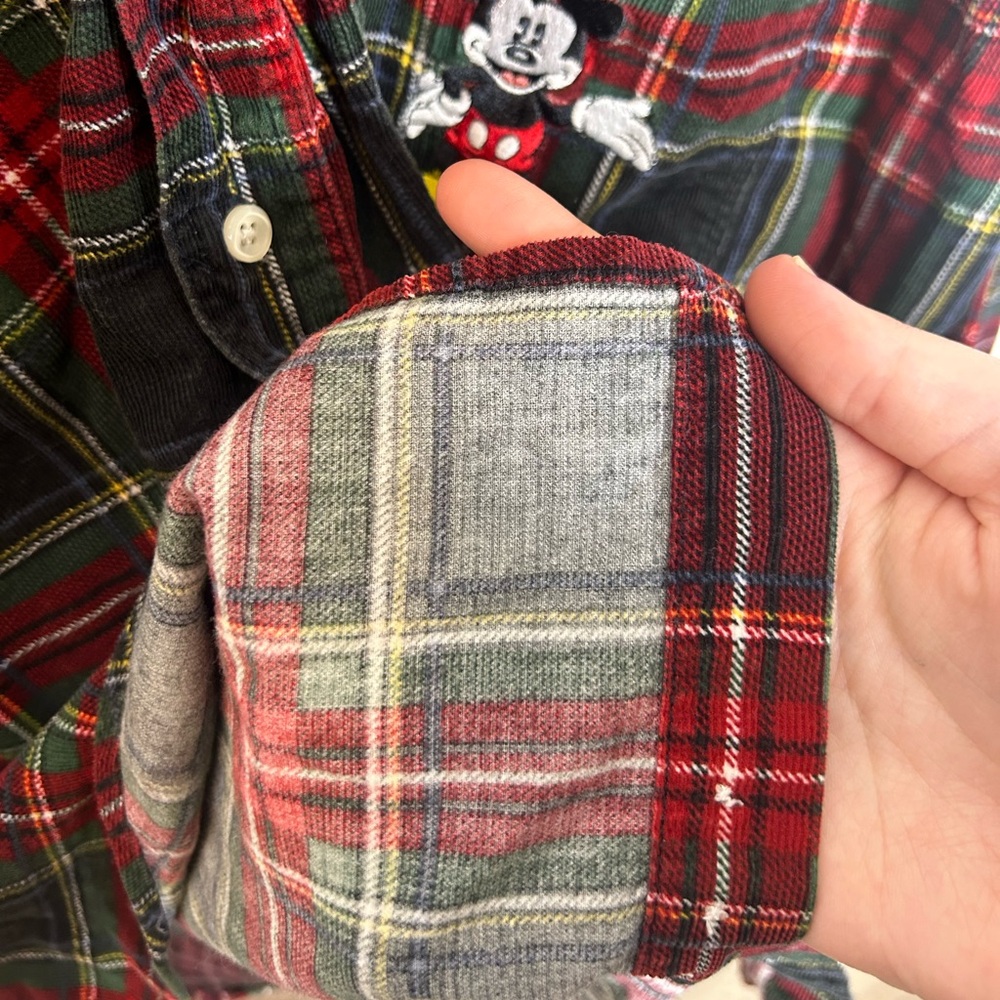 Vintage Disney Store Mickey Mouse Plaid Flannel Shirt Men’s Large - Picture 6 of 6